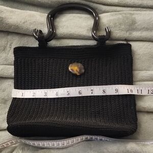 Source Unknown Black Knit Mini Bag with Unique Handle
